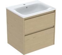 Geberit Meuble sous-vasque Renova Plan 504.039.PS.8 60x62,1x48 cm 2 tiroirs chêne/vasque blanche