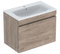 Geberit Renova Plan ensemble lavabos avec meuble sous lavabo, 1 tiroir, 80x62,2x48cm, 501.916.JR.8, Couleur: lavabo : blanc/KeraTect, façade/carcasse : noyer hickory/filmé