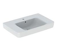 Geberit Renova Plan lavabo 501694008 75x48cm, trou pour robinetterie au milieu, avec trop-plein, espace de rangement, blanc KeraTect