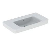 Geberit Renova Plan lavabo 501704001 90x48cm, sans trou pour robinetterie, avec trop-plein, espace de rangement, blanc