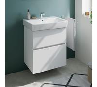 Geberit Renova Plan Lavabo avec meuble bas evineo ineo5 evo l: 65 cm, 2 tiroirs, avec poignée encastrée,, 501640001+BE0986WM,