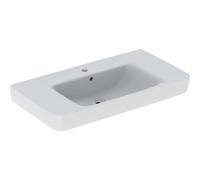 Geberit Renova Plan lavabo 501702008 90x48cm, trou pour robinetterie au milieu, avec trop-plein, espace de rangement, blanc KeraTect
