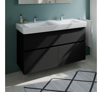 Geberit Renova Plan Lavabo double avec meuble bas evineo ineo5 evo l: 130 cm, 4 tiroirs, avec poignée encastrée,, 501711001+BE0992BM,