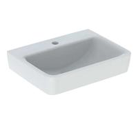 Geberit Renova Plan lave-mains 501629001 50x38cm, trou de robinetterie au milieu, sans trop-plein, blanc