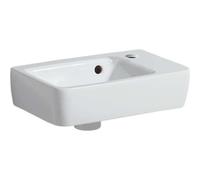 Geberit Renova Plan, lave-mains, saillie réduite, 36x25 cm, 1 trou de robinetterie, avec trop-plein, 500382, 500.382.01.8, Couleur: Blanc, avec KeraTect
