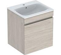 Geberit Renova Plan meuble lavabo 501914001 55x62,2x48cm, corps plaqué noyer clair, lavabo blanc