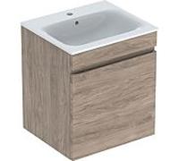Geberit Meuble lavabo Renova Plan 501914JR1 55x62,2x48 cm corps noyer lavabo blanc