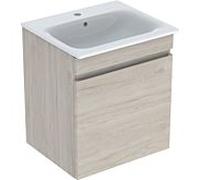 Geberit Renova Plan meuble lavabo 501915001 60x62,2x48cm, corps plaqué noyer clair, lavabo blanc