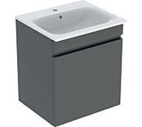 Geberit Renova Plan ensemble lavabos avec meuble sous lavabo, 1 tiroir, 60x62,2x48cm, 501915JK8, Couleur: Lavabo : blanc/KeraTect, façade/carcasse : lave/laqué mat - CM