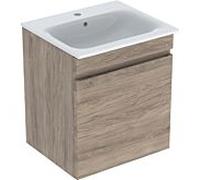 Geberit Renova Plan meuble lavabo 501915JR1 60x62,2x48cm, corps enduit noyer, lavabo blanc