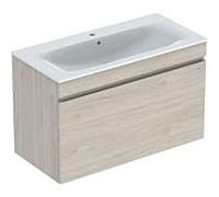 Geberit Renova Plan meuble lavabo 501917001 100x62,2x48cm, corps plaqué noyer clair, lavabo blanc