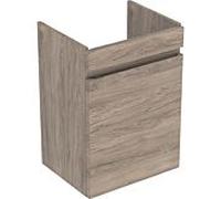 Geberit Renova Plan, meuble sous lavabo, 1 porte, 43,5x66x34,5cm, 501903, Coloris: Noyer hickory / feuille structurÃ©e - 501.903.JR.1