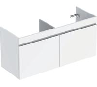 Geberit Renova Plan meuble sous-vasque double 501912011 122,6x60,6x44, 6cm, 2 tiroirs, blanc , laqué brillant