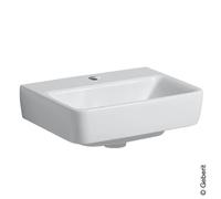 Geberit Renova Plan lave-mains 501625008 45x34cm, trou de robinetterie au milieu, sans trop-plein, blanc KeraTect