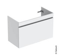 Geberit Renova Plan plan de toilette pour lavabo, avec 1 tiroir, 92,8x60,6x44,6cm, 501911, Coloris: blanc / laqué haute brillance - 501.911.01.1