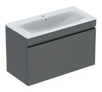 Geberit Renova Plan Set avec lavabo et armoire basse, 1 tiroir, 100x62,2x48cm, 501917, Coloris: Lavabo : blanc / KeraTect, faÃ§ade/carcasse : lave / laquÃ© mat - 501.917.JK.8