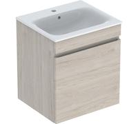 Geberit Renova Plan Set avec lavabo et armoire basse, 1 tiroir, 55x62,2x48cm, 501914, 501.914.00.8, Couleur: lavabo : blanc / KeraTect, façade/carcasse : noyer hickory light / filmé