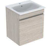 Geberit Renova Plan Set avec lavabo et armoire basse, 1 tiroir, 60x62,2x48cm, 501915, 501915001, Couleur: lavabo : blanc, façade/carcasse : noyer hickory light / filmé - CM