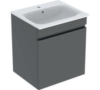 Geberit Renova Plan Set avec lavabo et armoire basse, 1 tiroir, 60x62,2x48cm, 501915, 501.915.JK.1, Couleur: Lavabo : blanc, façade/carcasse : lave / laqué mat