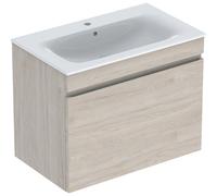 Geberit Renova Plan Set avec lavabo et armoire basse, 1 tiroir, 80x62,2x48cm, 501916, Coloris: lavabo : blanc / KeraTect, faÃ§ade/carcasse : noyer hickory light / filmÃ© - 501.916.00.8