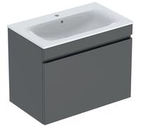 Geberit Renova Plan Set avec lavabo et armoire basse, 1 tiroir, 80x62,2x48cm, 501916, 501.916.JK.8, Couleur: Lavabo : blanc / KeraTect, façade/carcasse : lave / laqué mat