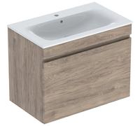 Geberit Renova Plan Set avec lavabo et armoire basse, 1 tiroir, 80x62,2x48cm, 501916, Coloris: lavabo : blanc, faÃ§ade/carcasse : noyer hickory / filmÃ© - 501.916.JR.1