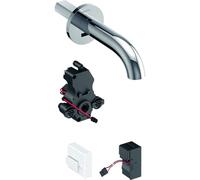 Geberit - Robinet électronique Geberit Piave pour vasques, montage mural, service de réseau, pour caisse fonctionnelle encastrée : chromé brillant L17 cm sans mélangeur (116.261.21.1)