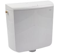 Geberit SCACAS0010CA AP110 Boîte de rinçage, bouton d'arrêt, 9 L, blanc | Installation à basse position, isolation anti-condensation, raccord d'eau latéral ou arrière, courbe incluse