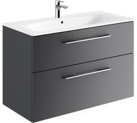 Geberit Selnova Square lavabo avec meuble 100 cm graphite 501.245.00.1