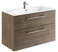 Geberit Selnova Square lavabo avec meuble 100 cm noyer 501.246.00.1