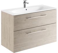 Geberit Selnova Square lavabo avec meuble 100 cm noyer 501.247.00.1