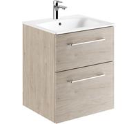Geberit Selnova Square lavabo avec meuble 55 cm noyer 501.235.00.1