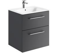 Geberit Selnova Square lavabo avec meuble 60 cm graphite 501.237.00.1