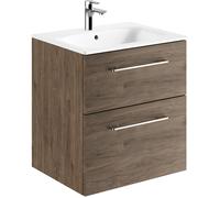 Geberit Selnova Square lavabo avec meuble 60 cm noyer 501.238.00.1