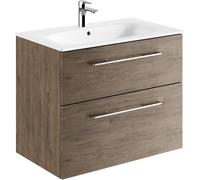 Geberit Selnova Square lavabo avec meuble 80 cm noyer 501.242.00.1