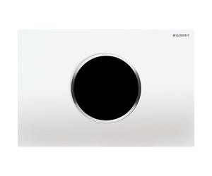 Geberit Sigma 10 Commande WC électronique Touch Free 24.6x16.4cm avec infrarouge avec connexion réseau électrique pour réservoir encastrable UP300/320 Blanc/chrome brillant/blanc 115.907.KJ.1