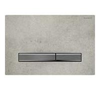 Geberit Sigma 50 Square Plaque d'actionnement 115671JV2 Plaque de recouvrement aspect béton, plaque/bouton noir chromé, pour double chasse