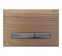 Geberit Sigma 50 Square Plaque d'actionnement 115671JX2 Plaque de recouvrement en noyer américain, plaque/bouton chromé noir, pour double chasse