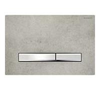 Geberit Sigma 50 Square Plaque de commande 115788JV2 Plaque de recouvrement aspect béton, plaque/bouton chromé, pour double chasse