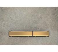 Geberit Plaque d'actionnement Sigma 50 Square 115672JV2 aspect béton, laiton, double chasse