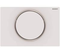 Geberit Plaque de déclenchement Sigma10 115.758.JT.5 ronde laqué blanc mat, facile à nettoyer