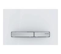 Geberit Sigma 50 plaque de déclenchement 115788112 pour double chasse, boutons : chromés, plaque de recouvrement : blanc