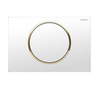 Geberit Sigma bouton de chasse d'eau pour WC blanc-doré 115.758.KK.5
