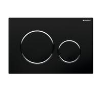 Geberit Sigma bouton de chasse d'eau pour WC chrome brillant-noir 115.882.KM.1