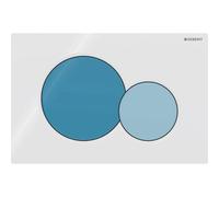 Geberit Sigma01 plaque de déclenchement pour rinçage à 2 quantités, pour WC Bambini, 115.770., Couleur: Blanc, bouton bleu océan/bleu clair - CM