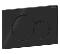 Geberit Sigma01 plaques de déclenchement pour rinçage à 2 quantités, rond, 115.770.DW.5, Couleur: Noir brillant