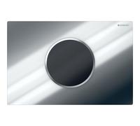 Geberit Sigma10 commande de WC avec déclenchement électrique du rinçage, rinçage à 2 quantités, fonctionnement à piles, 115908KH6, Couleur: chromé brillant / chromé mat - CM