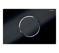 Geberit Sigma10 commande de WC avec déclenchement électrique du rinçage, rinçage à 2 quantités, fonctionnement à piles, 115.908.KM.6, Couleur: noir / chromé brillant