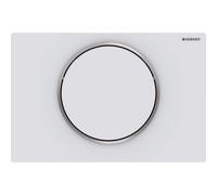 Geberit Plaque de déclenchement Sigma10 115.758.JT.5 ronde laqué blanc mat, facile à nettoyer