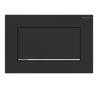 Geberit Sigma10 Plaque de déclenchement - chasse à 2 touches - boutons rectangulaires - noir mat/chrome brillant/mat 115.893.14.1
